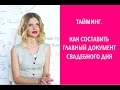 Тайминг. Как составить главный документ свадебного дня.