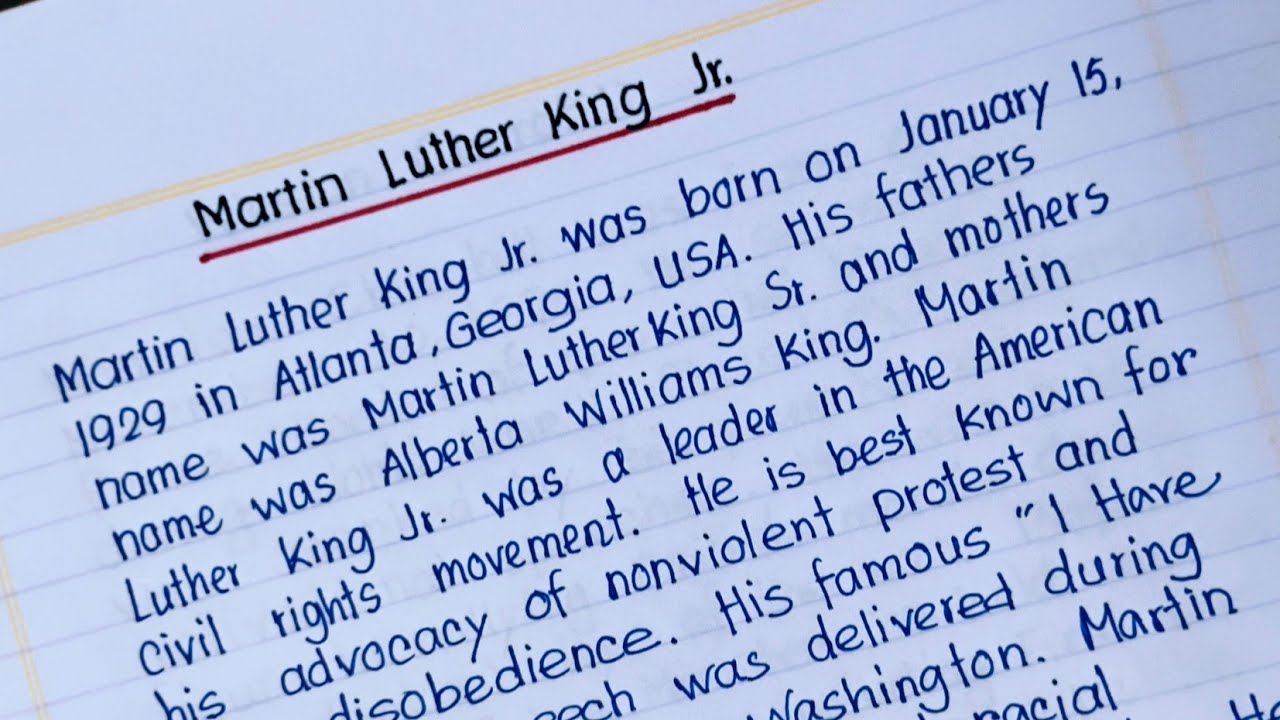 Martin Luther King Jr. Short Note in English | Essay on Martin Luther ...