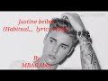 Justine beiber  habitual   lyrics