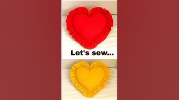 heart shape cushion with frills #shorts #youtubeshorts #sewingshorts #sewdreamsbyfara