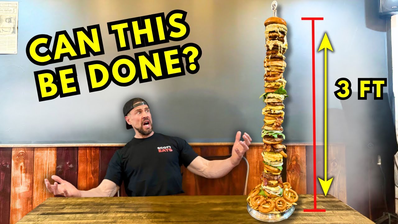 IS THIS EVEN HUMANLY POSSIBLE? | CALIFORNIA’S LARGEST UNDEFEATED 3-FOOT BURGER CHALLENGE