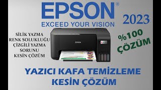 EPSON Yazıcı Kafa Temizleme KESİN ÇÖZÜM ! Çizgili Yazma Soluk Yazma Hataları  YAZICI TEMİZLİK 2023 Resimi