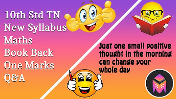 10th Std New Syllabus Maths Book Back One Marks Questions & Answers