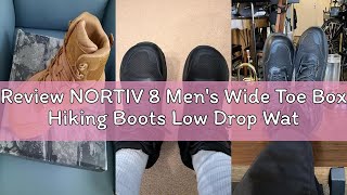 Review NORTIV 8 Men's Wide Toe Box Hiking Boots Low Drop Waterproof Outdoor Trekking Camping Shoes K