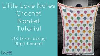 Little Love Notes Crochet Heart Blanket Right Handed