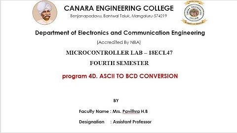 VTU|MICROCONTROLLER LAB|18ECL47|program4d|ASCII number to BCD number conversion using 8051