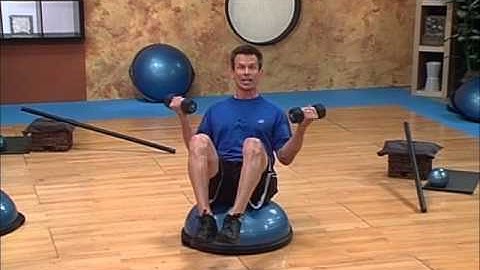 BOSU Biceps Curl - V-Sit on Dome