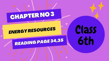CLASS 6TH SCIENCE  FACT FILE 1 CHAPTER 3 ENERGY RESOURCES PAGE 34,35 READING