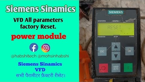 Siemens reset kese kare? !! How to reset drive !! Siemens Sinamics VFD All parameters factory Reset