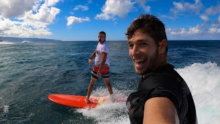 TEACHING MY DAD TO SURF! BEGINNER PADDLING TUTORIAL!