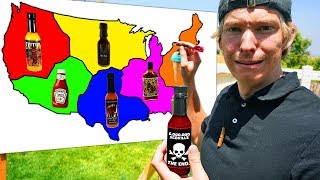Throwing Darts at a Map and Eating Whatever Hot Sauce it Lands on!! *6 MILLION SCOVILLE*
