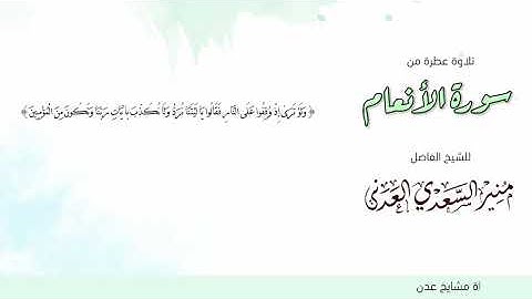 تلاوة عطرة من سورة الأنعام للشيخ منير السعدي حفظه الله