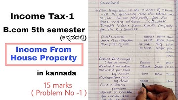 Income From House Property | in kannada | Income Tax -1 | Part 2 | B.com 5th semester