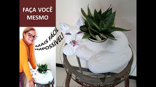 #vaso de #cimento em forma de gato, seu #pet faça voce mesmo