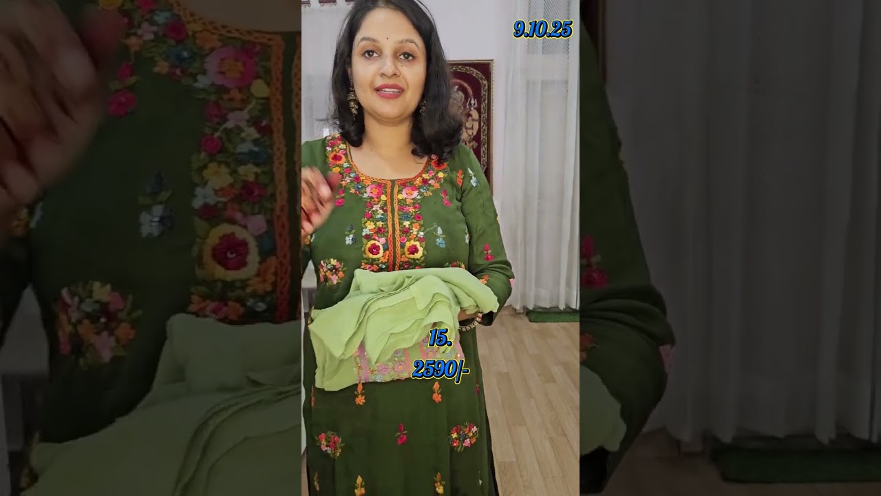 шелковый костюм mashroo и костюм из жоржета с ручной вышивкой kolkata