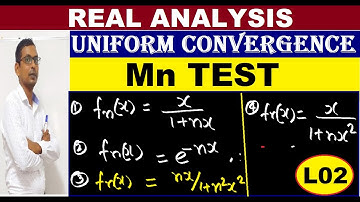#02 Mn test of Uniform convergence of series in Hindi | Uniform convergence using Mn test in Hindi