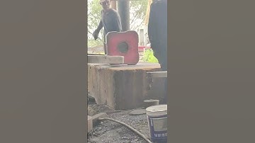 Drill a high-temperature hole for a rectangular iron block