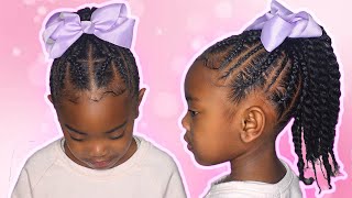 Easy braided ponytail hairstyle for toddlers