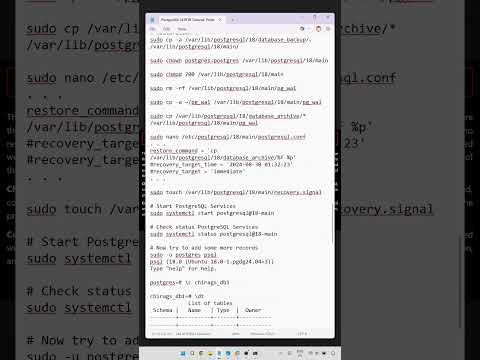 PostgreSQL 18 PITR Tutorial | Point in Time Recovery and pg_basebackup Step-by-Step Backup & Restore