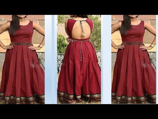 HOW TO CUT AND SEW AN INVERTED PLEAT DRESS - YouTube