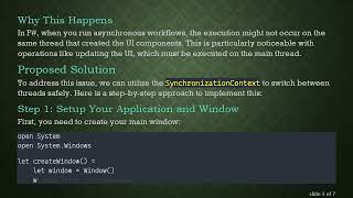 How to Handle async Workflows in F#  for UI Updates