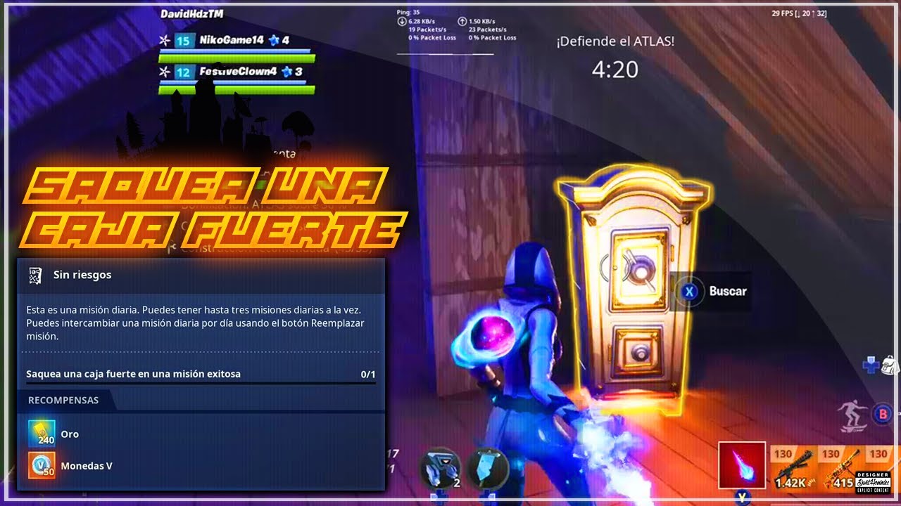 Saquea una caja fuerte en misión exitosa en Salvar el Mundo | Fortnite