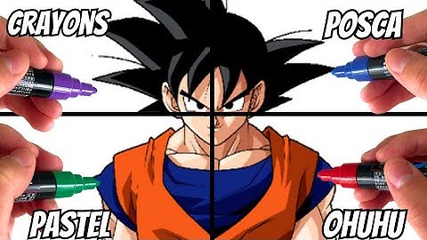 One Drawing, But in 4 different Art Mediums!! Goku edition ✨