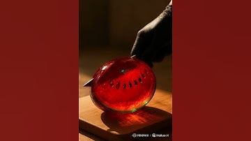 watermelon cutting asmr video #ai #animation #asmr #fruitcutting