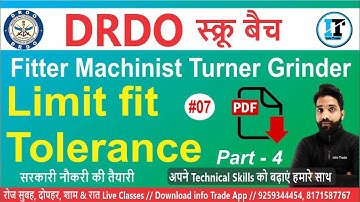 DRDO स्क्रू बैच Limit fit Tolerance very important Class Part-4 || (Class - 7)