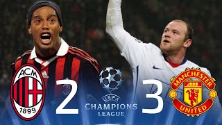 نار نار 🔥/ من الذاكرة : مانشستر يونايتد 3-2 ميلان - ذهاب دور الـ16 من دوري ابطال اوروبا 2010 HD