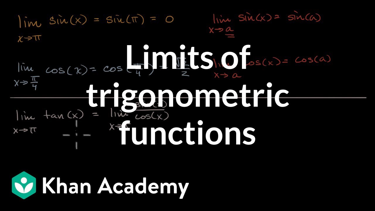 approaching แปลว่า  New  Limits of trigonometric functions | Limits and continuity | AP Calculus AB | Khan Academy
