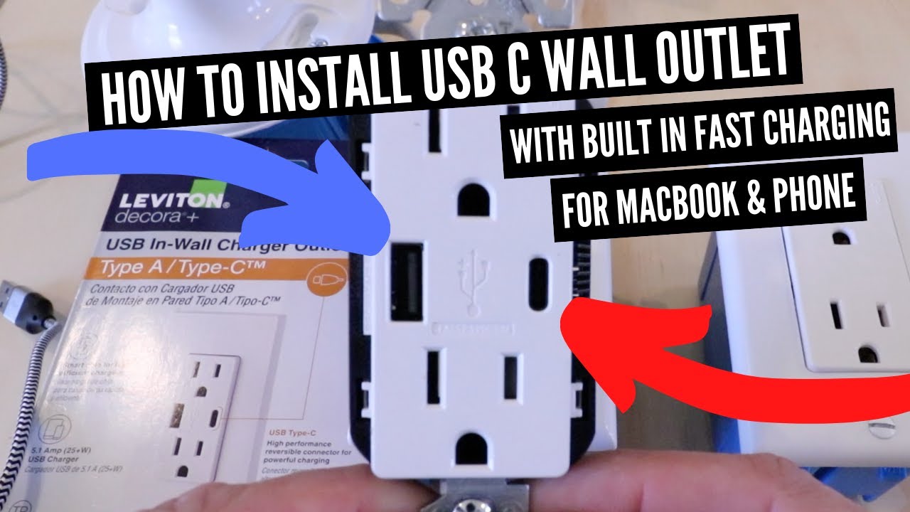 nauwelijks schildpad sieraden How To Install USB C Outlet With USB Wall Outlet Fast Charging - YouTube