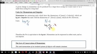 Physics 12 U4L1 One Dimensional Momentum