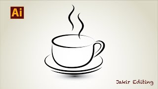 Tea Cup design | illustrator logo design tutorial | adobe illustrator cc tutorial  | Jakir Editing