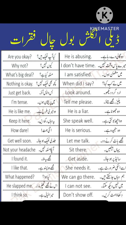 daily conversation in English to Urdu/Hindi || English speaking course