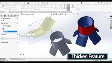SolidWorks Surface Feature Tutorial | Surface Sweep, Thicken & Knit Surface | SolidWorks Thicken