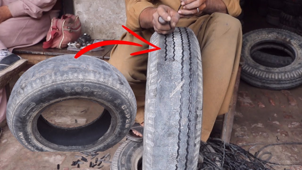 Restoration of Old Used Tires at Local Tyre Repair Shop - YouTube