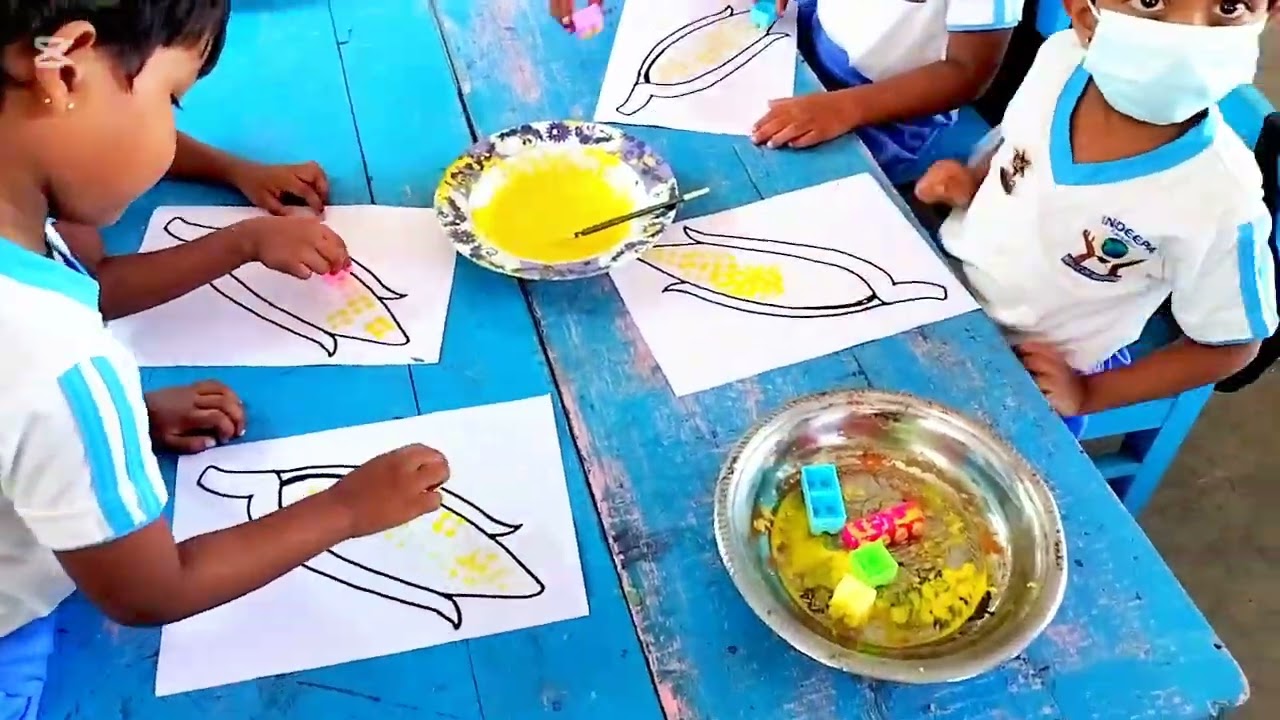  Fun process art activity..Painting with kids Blocks.🎨