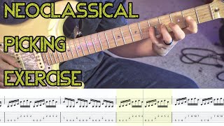 Neoclassical Picking Etude / Exercise #guitarlessons#neoclassicalmetal #alternatepicking