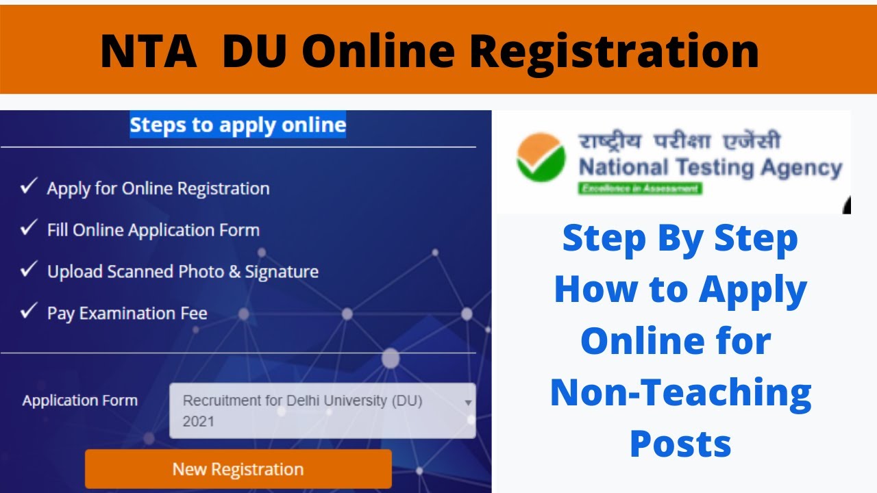 NTA DU Online Registration 2021 | How to Fill Online Application Delhi ...