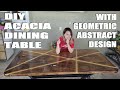 DIY DINING TABLE WITH GEOMETRIC ABSTRACT DESIGN