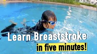 Learn to Swim Breaststroke for Beginner in 5 minutes 🏊🌊🌞