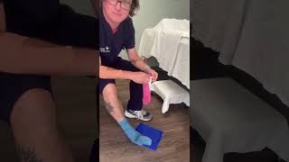 One of many tricks on how to get on compression stockings! 