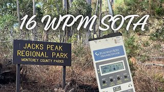 16 WPM CW Morse Code SOTA Activation with the Elecraft KH1 Loaded Whip in Monterey, California