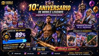 (ENG/ ESP) aniversario 10 móbile legends/ sorteo de 100 dolares o robux  / recompensa bits  /