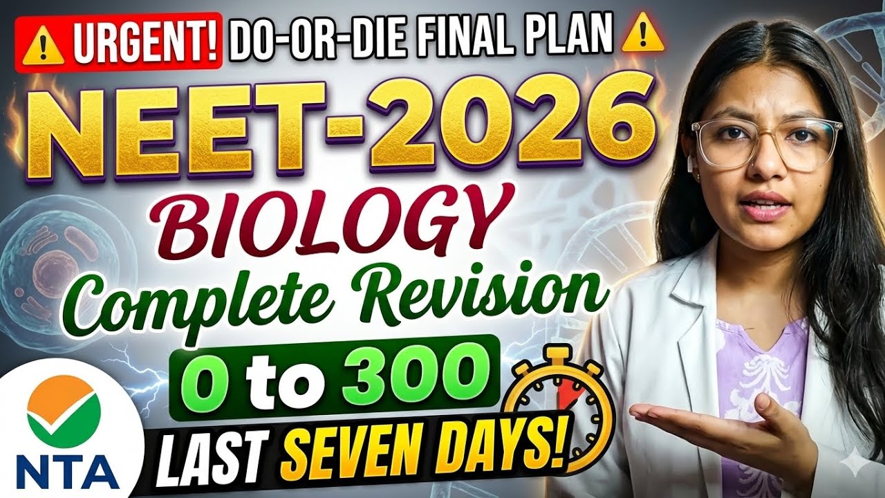 BIOLOGY COMPLETE REVISION || Last 7 Days || NEET 2026 - YouTube