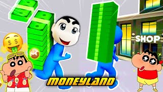 SHINCHAN and CHOP Became BILLIONAIRE in MONEY LAND with AMAAN-T | NOOB vs PRO vs HACKER