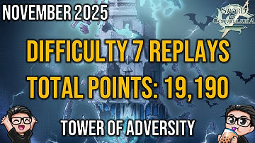 Difficulty 7 Replays (Points: 19,190) | Tower of Adversity | November 2025 | Sword of Convallaria