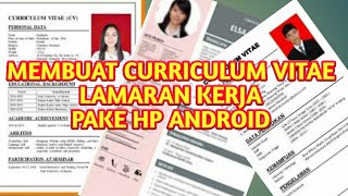 Cara Membuat CV Lamaran Kerja Menggunakan Aplikasi CV Maker di HP Android screenshot 5