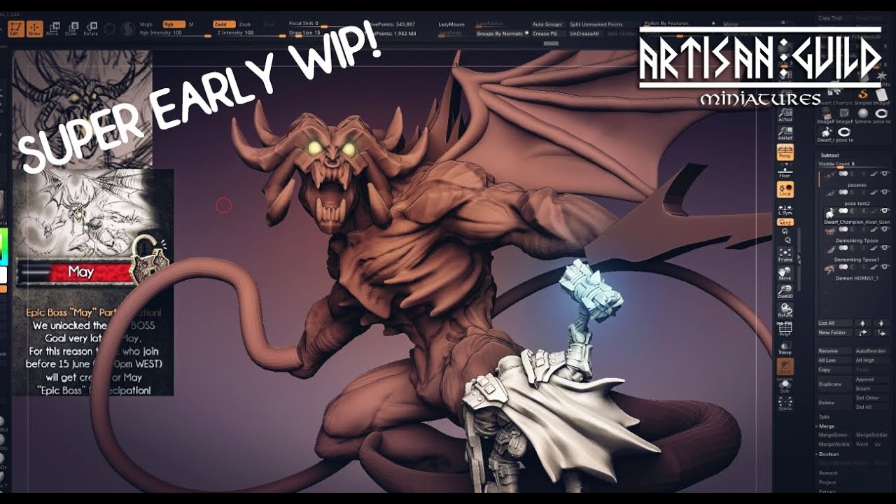 Artisan Guild Patreon - Baalzrodan the Demon King - 3d sketching